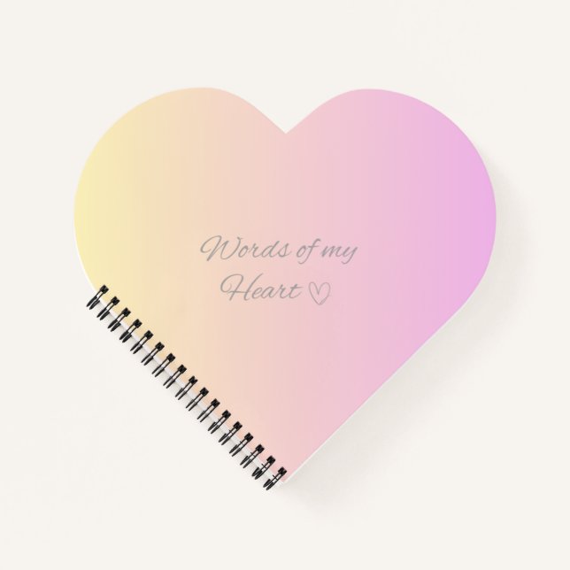 "Worte meines Herzens",Spiralblock Notizbuch (Vorderseite)