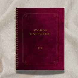 Worte Unausgesprochen Notizbuch – Marone Gold Lede
