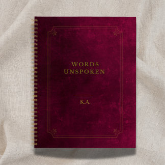 Worte Unausgesprochen Notizbuch – Marone Gold Lede
