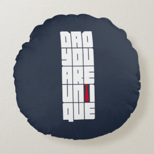 Worte Vater Sie sind einzigartig Rundes Kissen