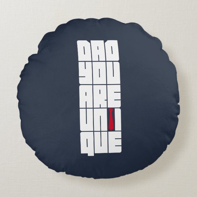 Worte Vater Sie sind einzigartig Rundes Kissen (Vorderseite)