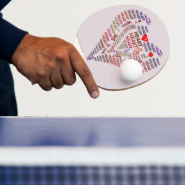 Worte von HerzValentinen Ping Pong Paddle Tischtennis Schläger