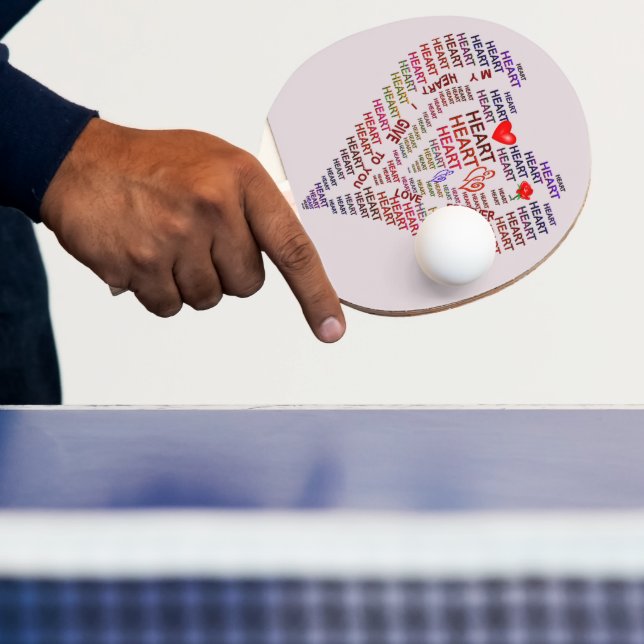 Worte von HerzValentinen Ping Pong Paddle Tischtennis Schläger (InSitu)