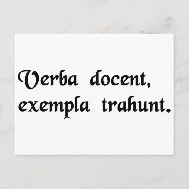 Worte zeigen, Beispiele führen. Postkarte (Vorderseite)