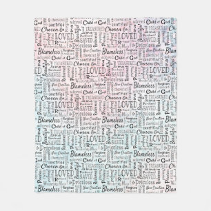 Wörter der Affirmation Word Art Fleecedecke