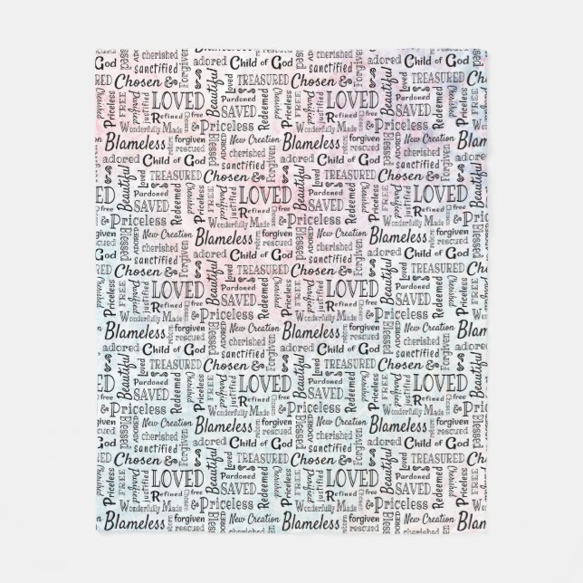 Wörter der Affirmation Word Art Fleecedecke (Vorderseite)