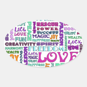 Wörter der Geist-Weise Ovaler Aufkleber