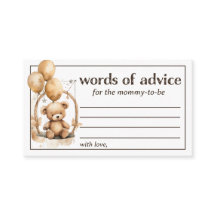 Wörter der Ratschläge Teddy Bear Babydusche