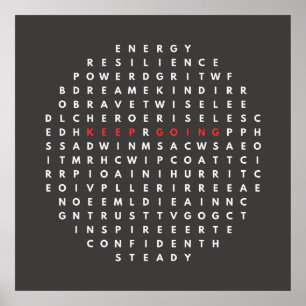 Wörter, die mich Behalten haben - Wortquestzirkel Poster