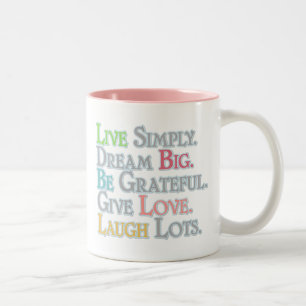 Wörter, die mit einer Zwei-Tonen-Kaffee-Tasse zu l Zweifarbige Tasse