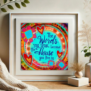 Wörter, die Sie sprechen Inspirationsquelle Zitate Poster