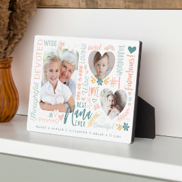 Wörter für das beste Nana-je-Grandkids-FotoCollage Fotoplatte