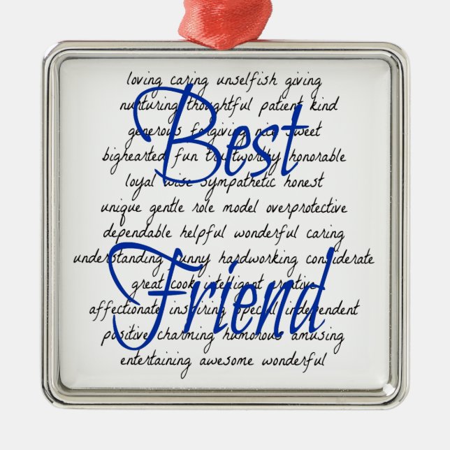 Wörter für männliche bester Freund Ornament Aus Metall (Vorne)