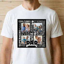 Wörter für Vater 1 Vatertag Schwarz Collage T-Shirt