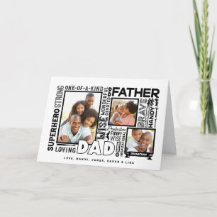Wörter für Vater-Vatertag-Collage White Karte