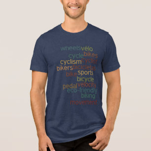 Wörter im Zusammenhang mit dem Fahrrad / Typografi Tri-Blend Shirt