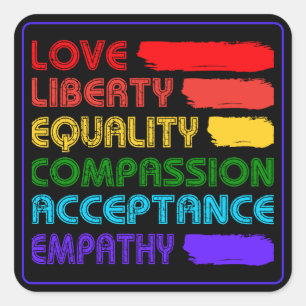 Wörter, mit denen man leben soll quadratischer aufkleber