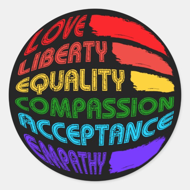 Wörter, mit denen man leben soll runder aufkleber (Vorderseite)