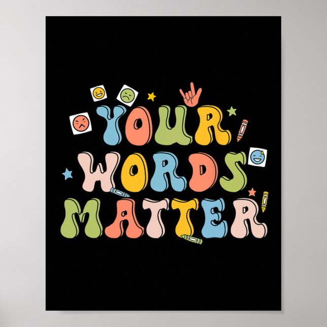 Wörter Problem Retro Pathologe psychische Gesundhe Poster (Vorne)