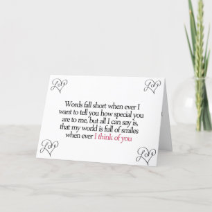 WÖRTER SIND KURZ, MEINE LIEBE 1. ANNIVERSA ZU BESC KARTE