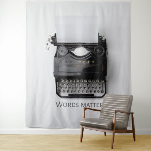 Wörter sind wichtig Schreibmaschine Wandteppich