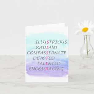 Wörter, um eine Schwester zu beschreiben Karte