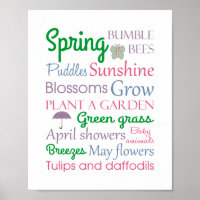 Wörter und Phrasen der Frühjahrssaison Typografie