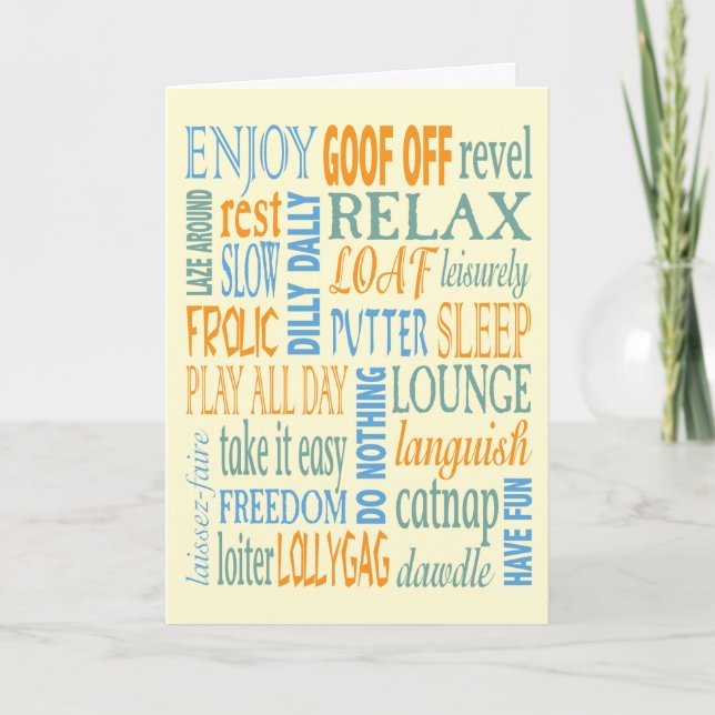 Wörter und Ratschläge für die Altersversorgung Karte (Vorderseite)