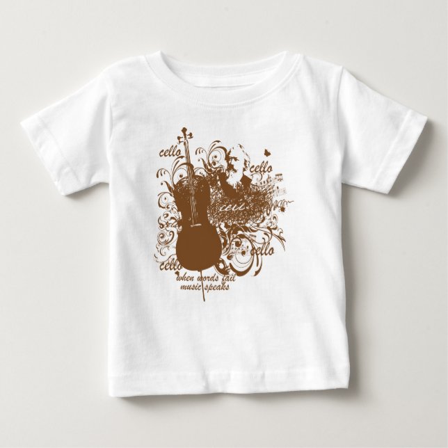 Wörter versagen Musik spricht Cello-Musiker Baby T-shirt (Vorderseite)