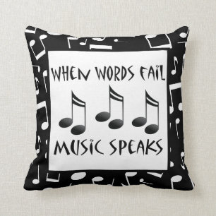 Wörter versagen Musik spricht Kissen
