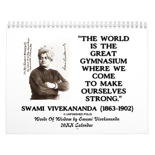 Wörter von Klugheit durch Swami Vivekananda 20XX Kalender (Titelbild)