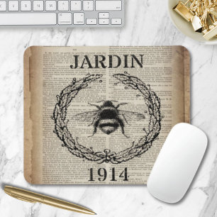 Wörterbuch Druck französisch Land vintage Biene Mousepad