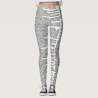 Wörterbuch-Druckleggings Leggings