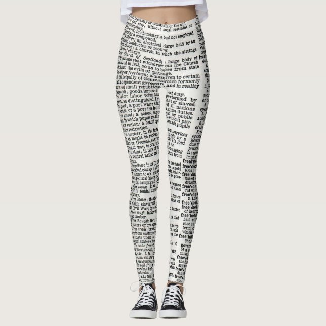 Wörterbuch-Druckleggings Leggings (Vorderseite)
