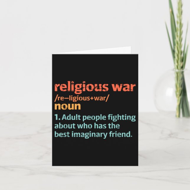 Wörterbuch Sarcastic Definition Religious War Defi Karte (Vorderseite)