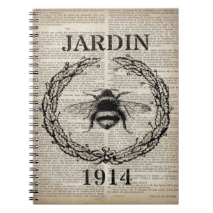 Wörterbuchausdruck Französisch Land Vintag Biene Notizblock