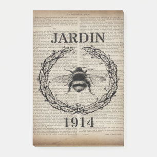 Wörterbuchausdruck Französisch Land Vintag Biene Post-it Klebezettel