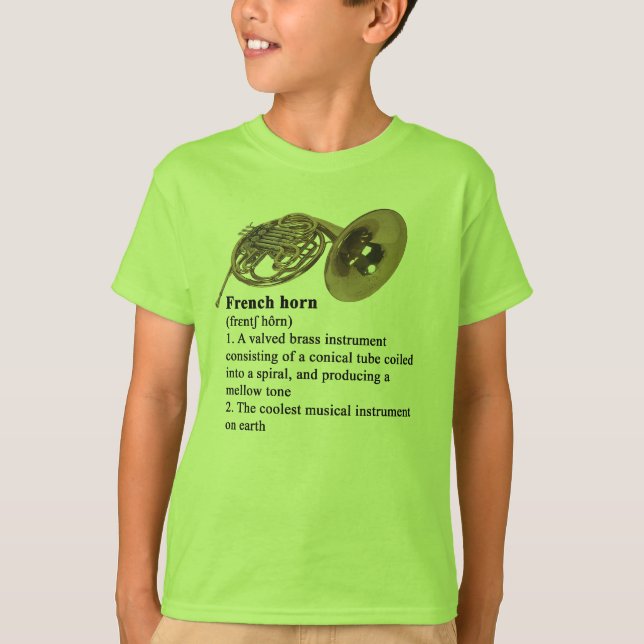 Wörterbuchdefinition des französischen Horns T-Shirt (Vorderseite)
