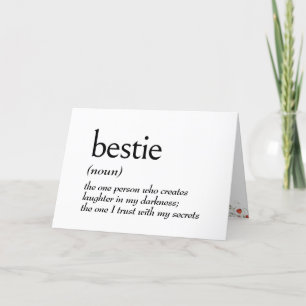 Wörterbuchdefinition für BESTIS Geburtstag Karte