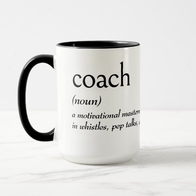 Wörterbuchdefinition für COACH Tasse (Links)