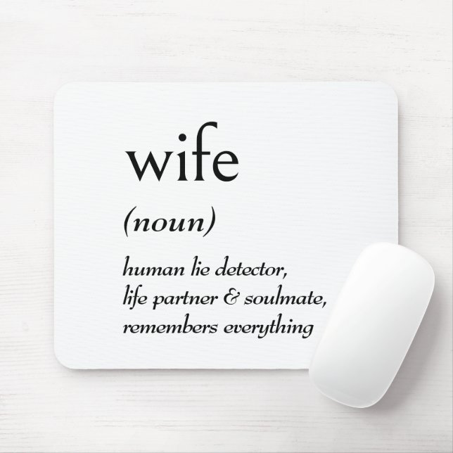 Wörterbuchdefinition für EHEFRAU Mousepad (Mit Mouse)