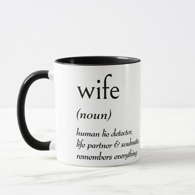 Wörterbuchdefinition für EHEFRAU Tasse (Links)