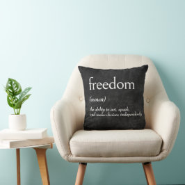 Wörterbuchdefinition für FREEDOM auf schwarz Kissen