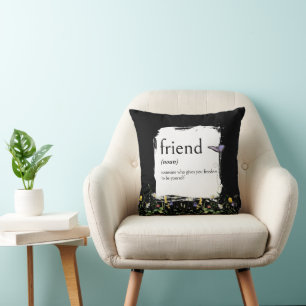 Wörterbuchdefinition für FRIEND mit Wildblumen Kissen