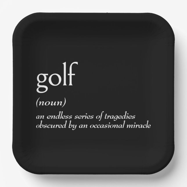 Wörterbuchdefinition für GOLF Pappteller (Vorderseite)