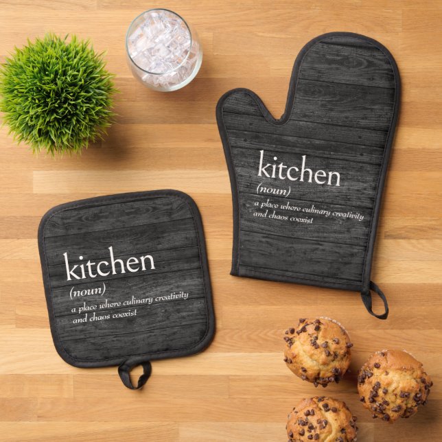 Wörterbuchdefinition für KITCHEN Ofenhandschuh & Topflappen-Set (Oben Unten)