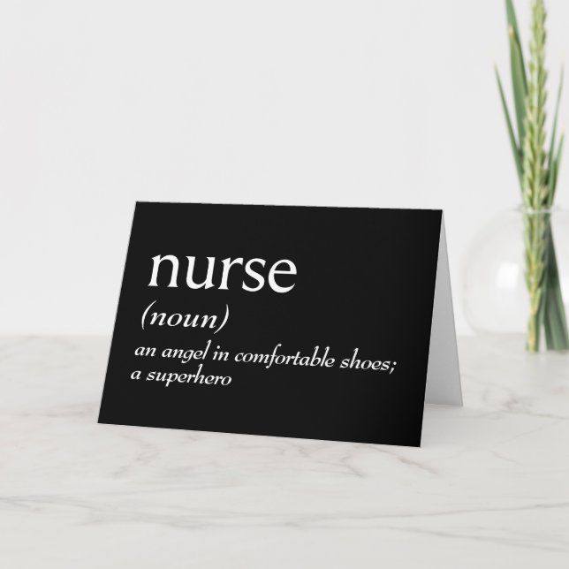 Wörterbuchdefinition für KRANKENSCHWESTER Karte (Vorderseite)