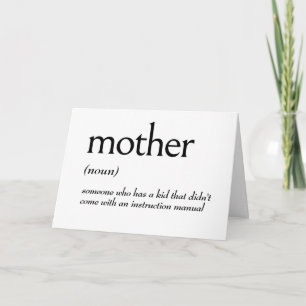 Wörterbuchdefinition für MUTTER Karte