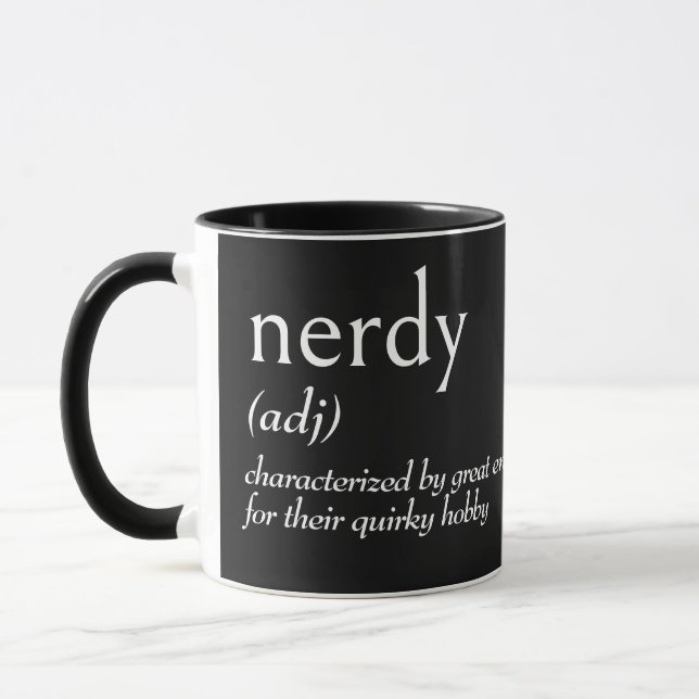 Wörterbuchdefinition für NERDY Tasse (Links)