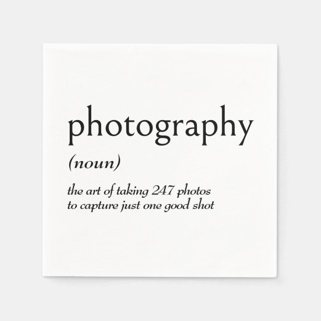 Wörterbuchdefinition für PHOTOGRAPHIE Serviette (Vorderseite)